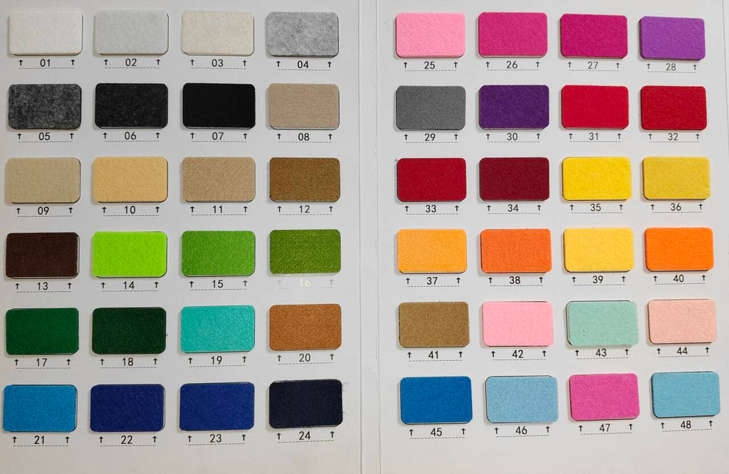 Premium felt bag organizer color options