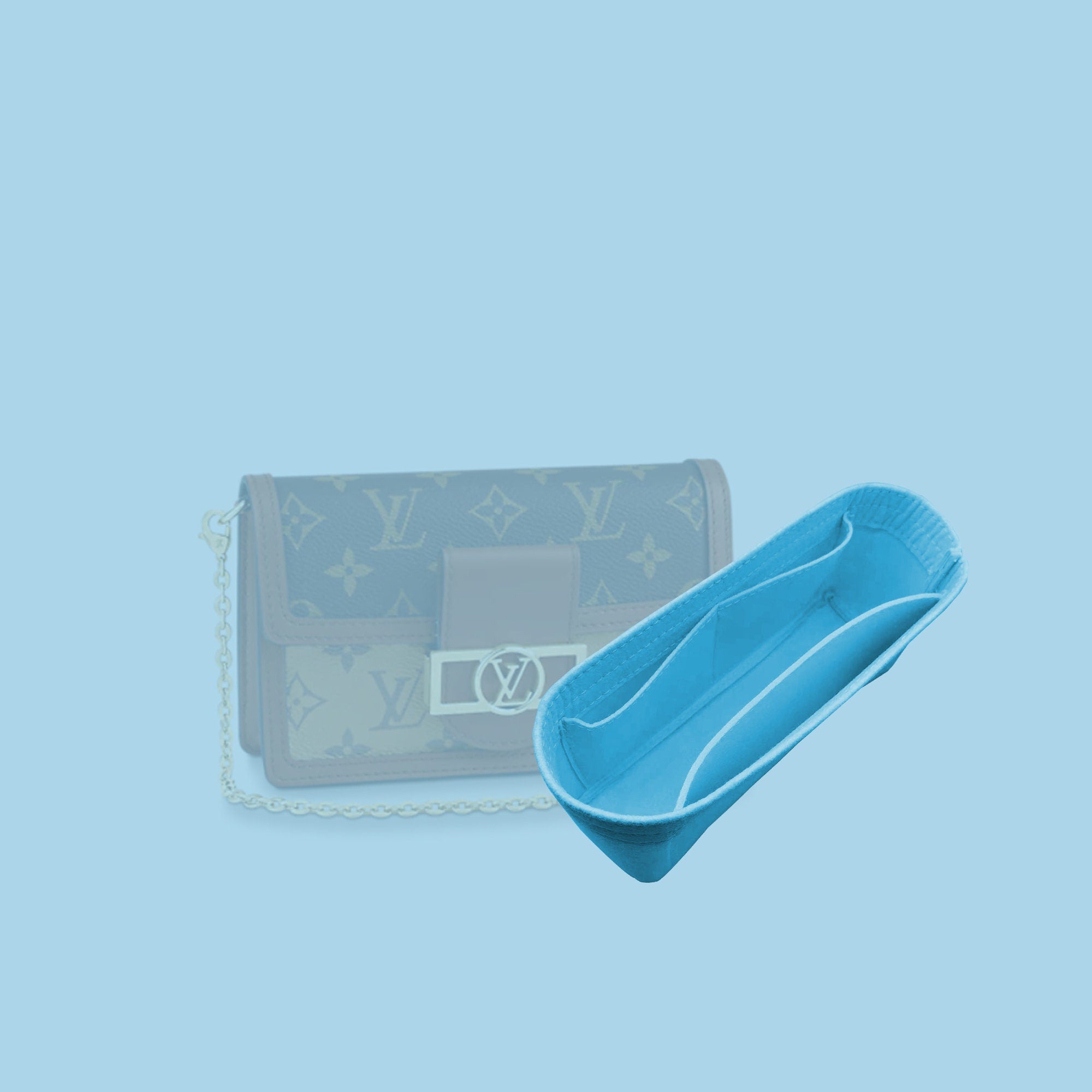 Felt Purse Insert Handbag Organizer for LV dauphine MM | Purse Organizer Insert | Tote Bag Organizer | Tote Bag Liner Bag Insert