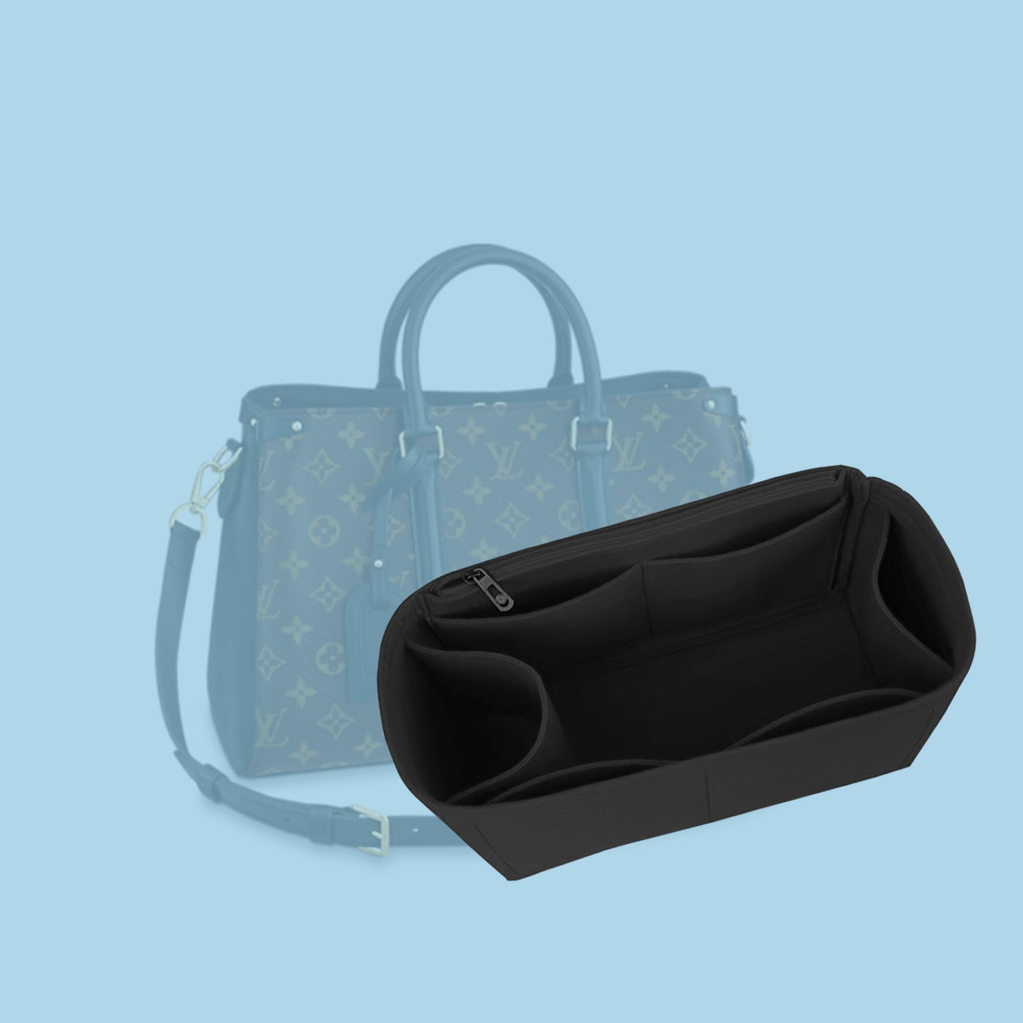 Felt Purse Insert Handbag Organizer for LV soufflot BB/MM | Purse Organizer Insert | Tote Bag Organizer | Tote Bag Liner | Bag Insert